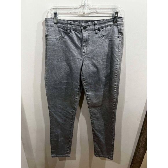 Calvin Klein Jeans Womens Size 29/8 Leggings Pewter Iridescent Silver Goblincore - Picture 1 of 11